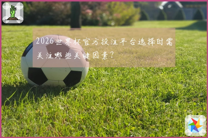 2026世界杯官方投注平台选择时需关注哪些关键因素？